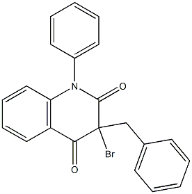 3-benzyl-3-bromo-1-phenyl-1,2,3,4-tetrahydroquinoline-2,4-dione Struktur