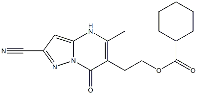2-(2-cyano-5-methyl-7-oxo-4,7-dihydropyrazolo[1,5-a]pyrimidin-6-yl)ethyl cyclohexanecarboxylate,,结构式
