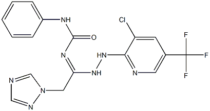 N-[1-{2-[3-chloro-5-(trifluoromethyl)-2-pyridinyl]hydrazino}-2-(1H-1,2,4-triazol-1-yl)ethylidene]-N'-phenylurea|