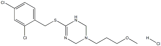 6-[(2,4-dichlorobenzyl)thio]-3-(3-methoxypropyl)-1,2,3,4-tetrahydro-1,3,5-triazine hydrochloride,,结构式