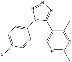 5-[1-(4-chlorophenyl)-1H-1,2,3,4-tetraazol-5-yl]-2,4-dimethylpyrimidine Structure