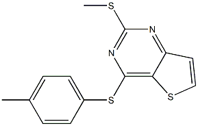  methyl 4-[(4-methylphenyl)sulfanyl]thieno[3,2-d]pyrimidin-2-yl sulfide