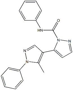 5-Methyl-1-phenyl-4-(1-phenylcarbamoylpyrazol-5-yl)pyrazole Struktur