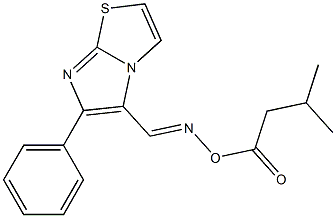 5-({[(3-methylbutanoyl)oxy]imino}methyl)-6-phenylimidazo[2,1-b][1,3]thiazole 化学構造式