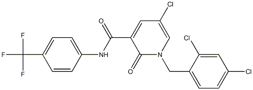 5-chloro-1-(2,4-dichlorobenzyl)-2-oxo-N-[4-(trifluoromethyl)phenyl]-1,2-dihydro-3-pyridinecarboxamide 结构式