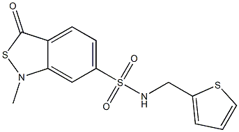 N6-(2-thienylmethyl)-1-methyl-3-oxo-1,3-dihydrobenzo[c]isothiazole-6-sulfonamide 结构式