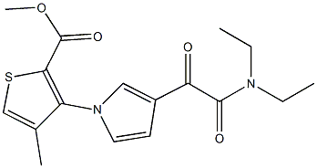 methyl 3-{3-[2-(diethylamino)-2-oxoacetyl]-1H-pyrrol-1-yl}-4-methyl-2-thiophenecarboxylate,,结构式