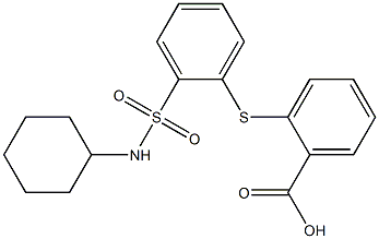 2-({2-[(cyclohexylamino)sulfonyl]phenyl}thio)benzoic acid 化学構造式