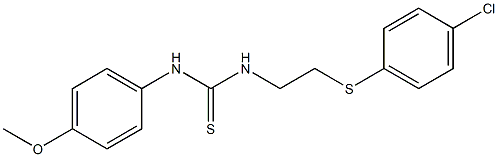 N-{2-[(4-chlorophenyl)thio]ethyl}-N'-(4-methoxyphenyl)thiourea 化学構造式