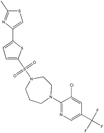  4-[5-({4-[3-chloro-5-(trifluoromethyl)-2-pyridyl]-1,4-diazepan-1-yl}sulfonyl)-2-thienyl]-2-methyl-1,3-thiazole