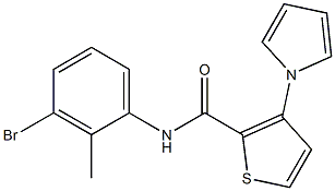 N-(3-bromo-2-methylphenyl)-3-(1H-pyrrol-1-yl)-2-thiophenecarboxamide 化学構造式