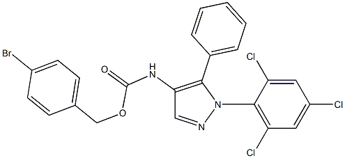 4-bromobenzyl N-[5-phenyl-1-(2,4,6-trichlorophenyl)-1H-pyrazol-4-yl]carbamate