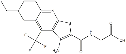 2-({[3-amino-6-ethyl-4-(trifluoromethyl)-5,6,7,8-tetrahydrothieno[2,3-b]quinolin-2-yl]carbonyl}amino)acetic acid 结构式