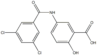 5-[(3,5-dichlorobenzoyl)amino]-2-hydroxybenzoic acid Struktur