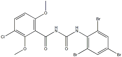 N-(3-chloro-2,6-dimethoxybenzoyl)-N'-(2,4,6-tribromophenyl)urea Structure