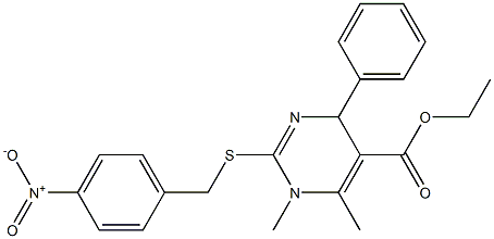 ethyl 1,6-dimethyl-2-[(4-nitrobenzyl)thio]-4-phenyl-1,4-dihydropyrimidine-5 -carboxylate 结构式