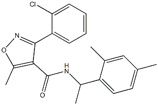 N4-[1-(2,4-dimethylphenyl)ethyl]-3-(2-chlorophenyl)-5-methylisoxazole-4-carboxamide Struktur