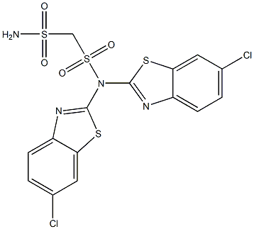 N,N-di(6-chloro-1,3-benzothiazol-2-yl)methanedisulfonamide Structure