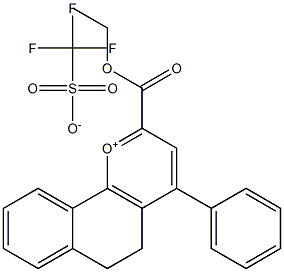 Ethyl 5,6-dihydro-4-phenylbenzo[h]chromenylium carboxylate,trifluoromethanesulphonate 结构式