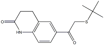 6-[2-(tert-butylthio)acetyl]-1,2,3,4-tetrahydroquinolin-2-one Structure