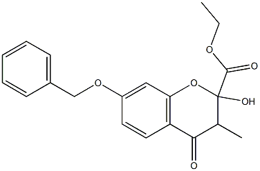 ethyl 7-(benzyloxy)-2-hydroxy-3-methyl-4-oxochromane-2-carboxylate Structure