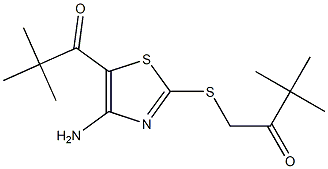 1-{[4-amino-5-(2,2-dimethylpropanoyl)-1,3-thiazol-2-yl]thio}-3,3-dimethylbutan-2-one 化学構造式