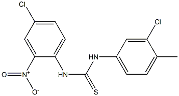 N-(3-chloro-4-methylphenyl)-N'-(4-chloro-2-nitrophenyl)thiourea 化学構造式