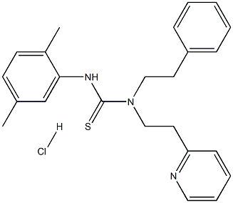 N'-(2,5-dimethylphenyl)-N-phenethyl-N-[2-(2-pyridyl)ethyl]thiourea hydrochloride 结构式