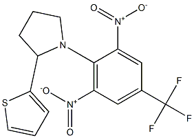 1-[2,6-dinitro-4-(trifluoromethyl)phenyl]-2-(2-thienyl)pyrrolidine 结构式