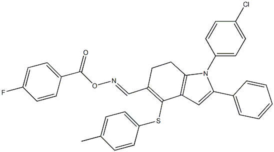  1-(4-chlorophenyl)-5-({[(4-fluorobenzoyl)oxy]imino}methyl)-4-[(4-methylphenyl)sulfanyl]-2-phenyl-6,7-dihydro-1H-indole