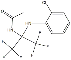 N1-[1-(2-chloroanilino)-2,2,2-trifluoro-1-(trifluoromethyl)ethyl]acetamide Struktur