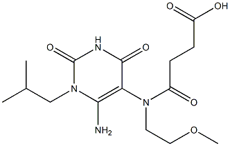4-[(6-amino-1-isobutyl-2,4-dioxo-1,2,3,4-tetrahydropyrimidin-5-yl)(2-methoxyethyl)amino]-4-oxobutanoic acid,,结构式