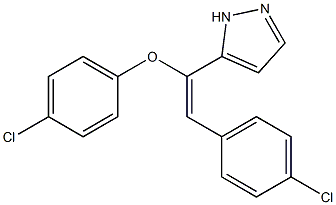 5-[1-(4-chlorophenoxy)-2-(4-chlorophenyl)vinyl]-1H-pyrazole,,结构式