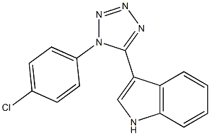 3-[1-(4-chlorophenyl)-1H-1,2,3,4-tetraazol-5-yl]-1H-indole Struktur