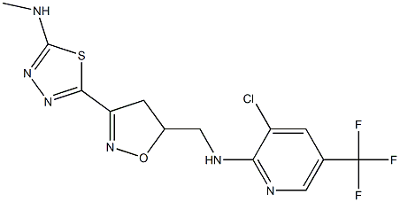 3-chloro-N-({3-[5-(methylamino)-1,3,4-thiadiazol-2-yl]-4,5-dihydro-5-isoxazolyl}methyl)-5-(trifluoromethyl)-2-pyridinamine Struktur