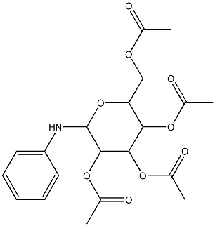 3,5-di(acetyloxy)-2-[(acetyloxy)methyl]-6-anilinotetrahydro-2H-pyran-4-yl a cetate 结构式