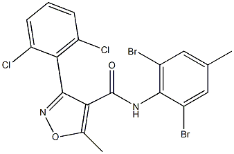 N4-(2,6-dibromo-4-methylphenyl)-3-(2,6-dichlorophenyl)-5-methylisoxazole-4- carboxamide Struktur