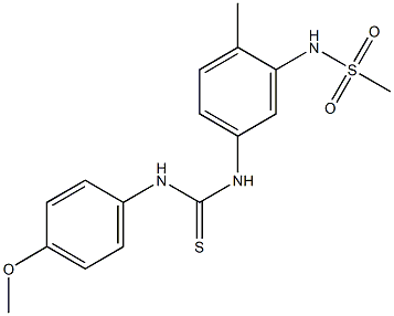 N-(5-{[(4-methoxyanilino)carbothioyl]amino}-2-methylphenyl)methanesulfonamide,,结构式