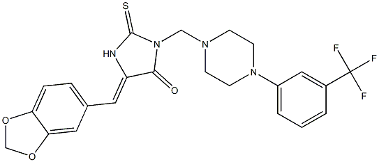 5-(1,3-benzodioxol-5-ylmethylene)-2-thioxo-3-({4-[3-(trifluoromethyl)phenyl]piperazino}methyl)tetrahydro-4H-imidazol-4-one