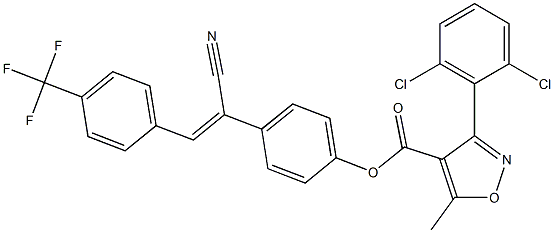 4-{1-cyano-2-[4-(trifluoromethyl)phenyl]vinyl}phenyl 3-(2,6-dichlorophenyl)-5-methylisoxazole-4-carboxylate 结构式