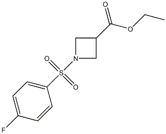 ethyl 1-[(4-fluorophenyl)sulfonyl]-3-azetanecarboxylate Struktur