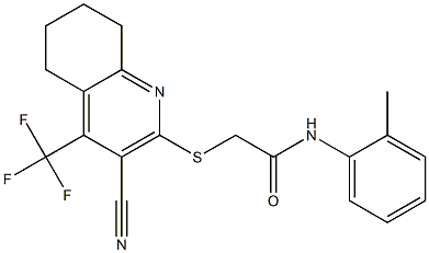 2-{[3-cyano-4-(trifluoromethyl)-5,6,7,8-tetrahydro-2-quinolinyl]sulfanyl}-N-(2-methylphenyl)acetamide