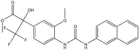 methyl 3,3,3-trifluoro-2-hydroxy-2-(3-methoxy-4-{[(2-naphthylamino)carbonyl]amino}phenyl)propanoate,,结构式