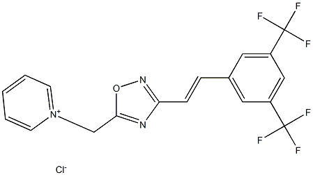 1-({3-[3,5-di(trifluoromethyl)styryl]-1,2,4-oxadiazol-5-yl}methyl)pyridiniu m chloride Struktur