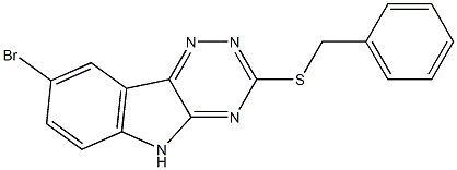 3-(benzylthio)-8-bromo-5H-[1,2,4]triazino[5,6-b]indole Struktur
