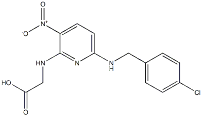 2-({6-[(4-chlorobenzyl)amino]-3-nitro-2-pyridinyl}amino)acetic acid Structure