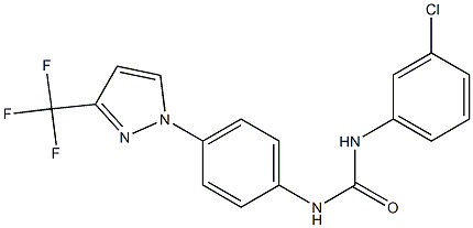 N-(3-chlorophenyl)-N'-{4-[3-(trifluoromethyl)-1H-pyrazol-1-yl]phenyl}urea Structure