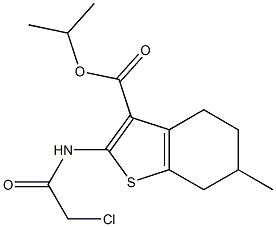 2-(2-Chloro-acetylamino)-6-methyl-4,5,6,7-tetrahydro-benzo[b]thiophene-3-carboxylic acid isopropyl ester 结构式