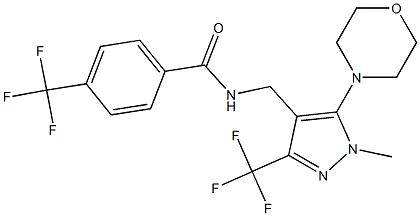 N-{[1-methyl-5-morpholino-3-(trifluoromethyl)-1H-pyrazol-4-yl]methyl}-4-(trifluoromethyl)benzenecarboxamide 化学構造式