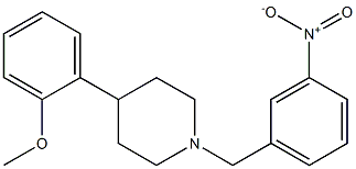 4-(2-methoxyphenyl)-1-(3-nitrobenzyl)piperidine 化学構造式